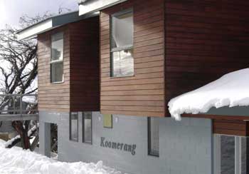 Koomerang Ski Club Lodge as viewed from Stirling Track.